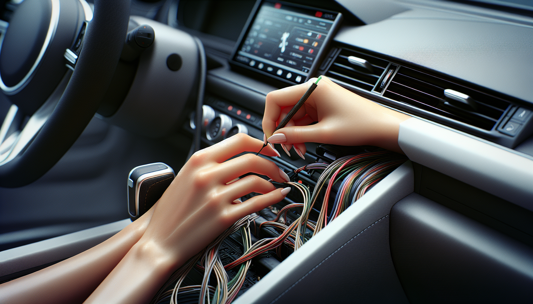 Wiring installation behind dashboard