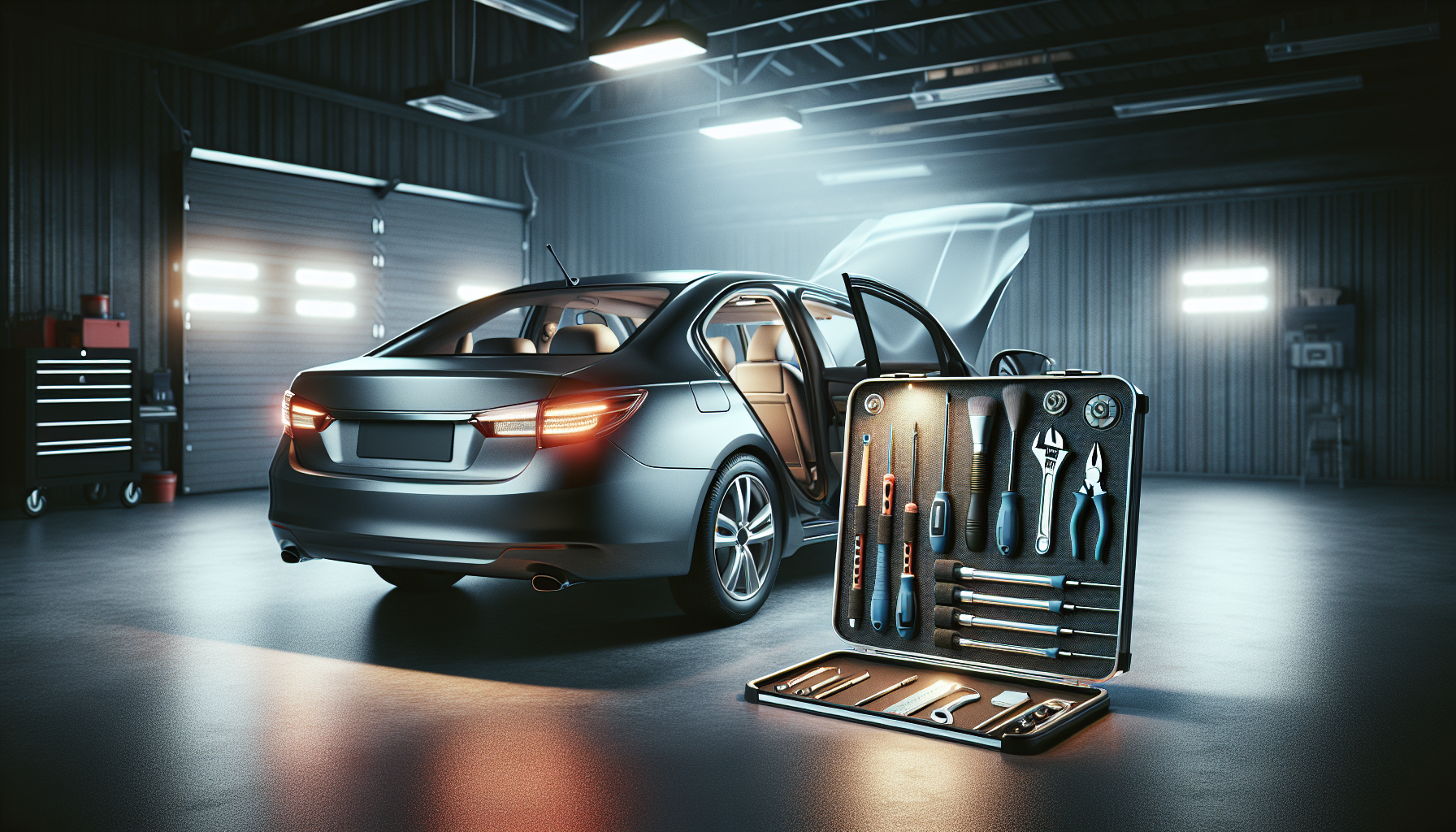 Ford Mondeo in garage ready for installation