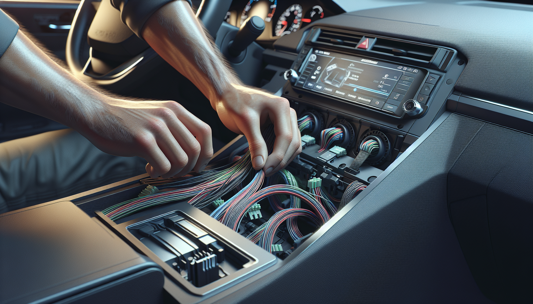 Wiring installation behind dashboard