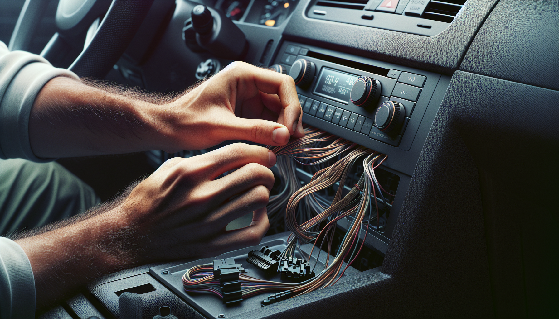 Wiring installation behind dashboard