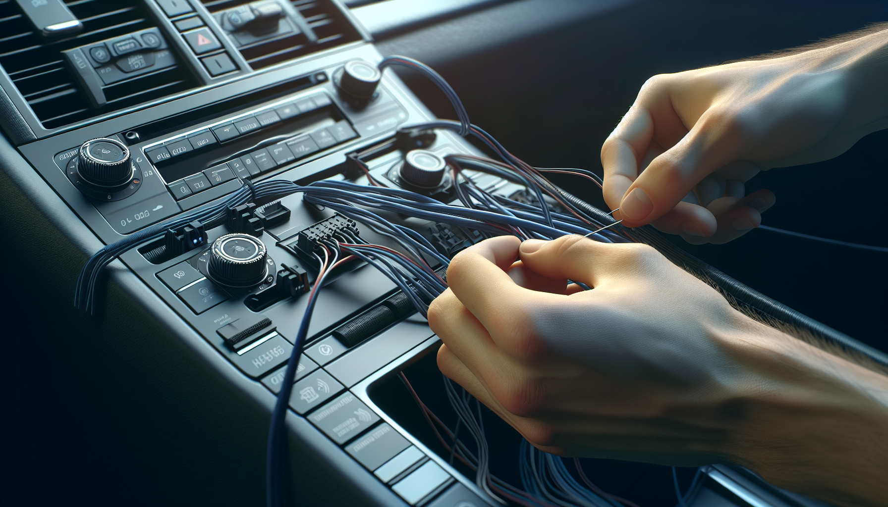 Wiring installation behind dashboard