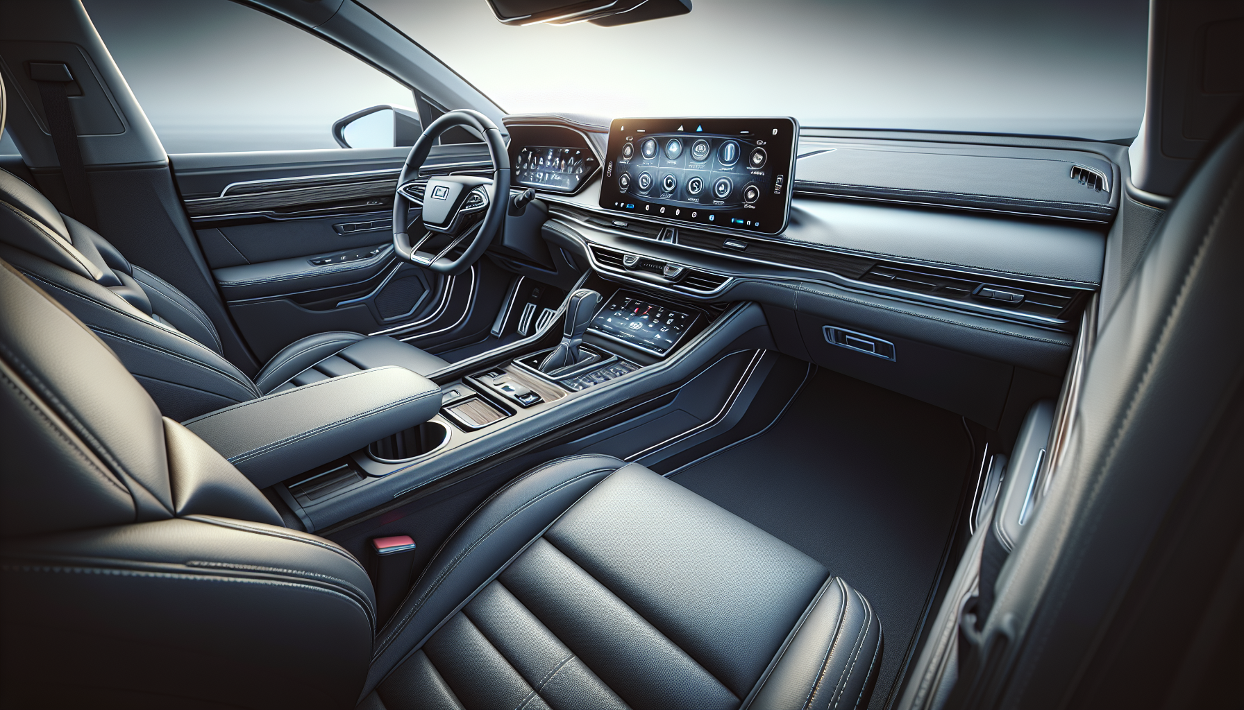 modern vehicle interior with upgraded display