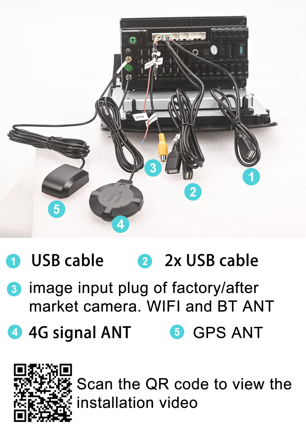 Dodge Durango - Photo showing components and accessories related to the aftermarket head unit.