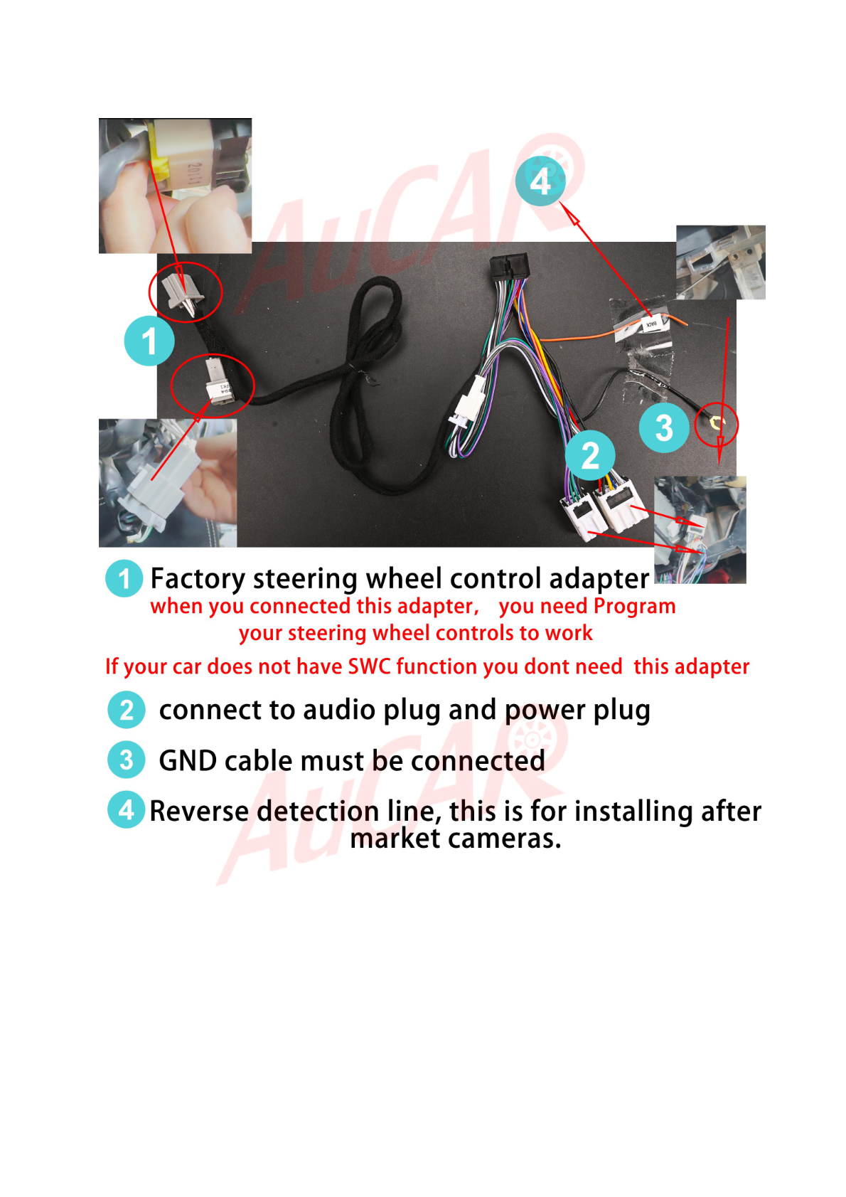 Nissan 350Z Z33 - Wiring connections for a factory steering wheel control adapter for a Nissan 350Z Z33 aftermarket head unit.