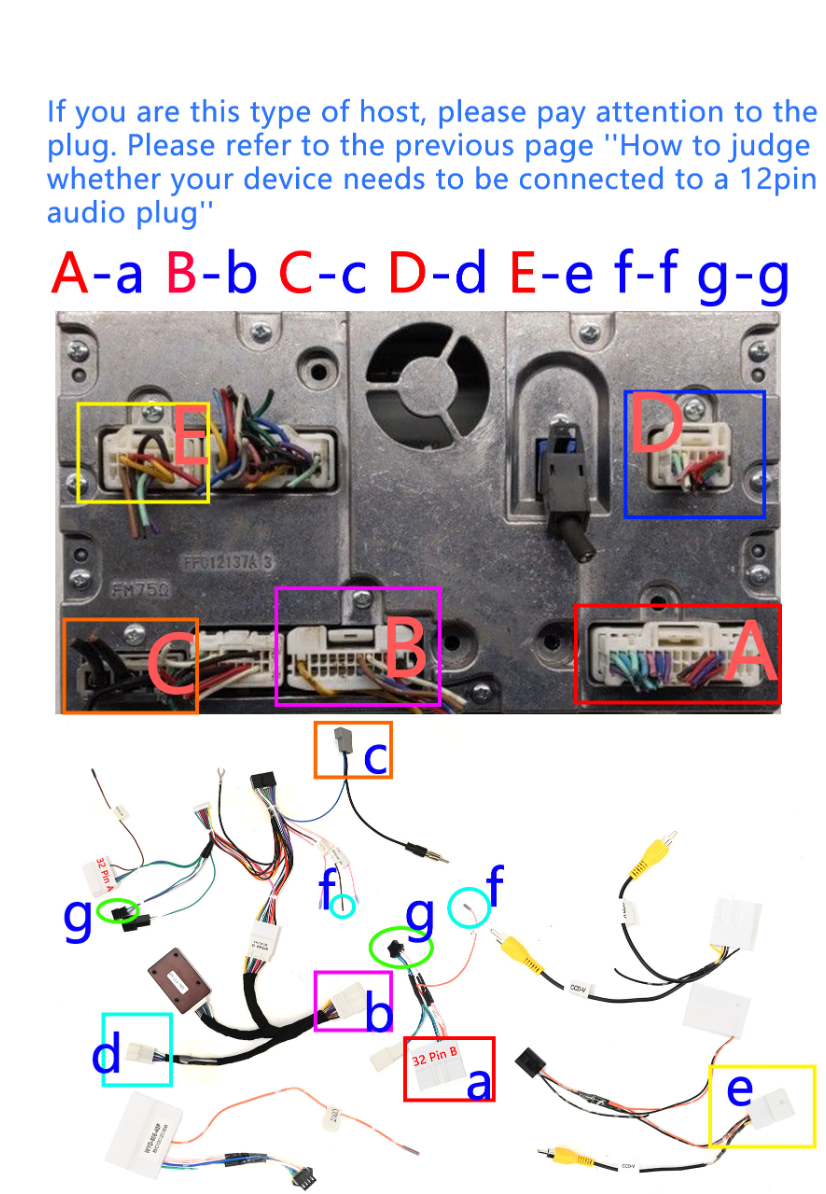 Nissan 370Z - Wiring connections and plug identification for a Nissan 370Z aftermarket head unit.